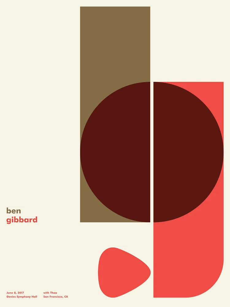 Ben Gibbard San Francisco concert poster by Jason Munn