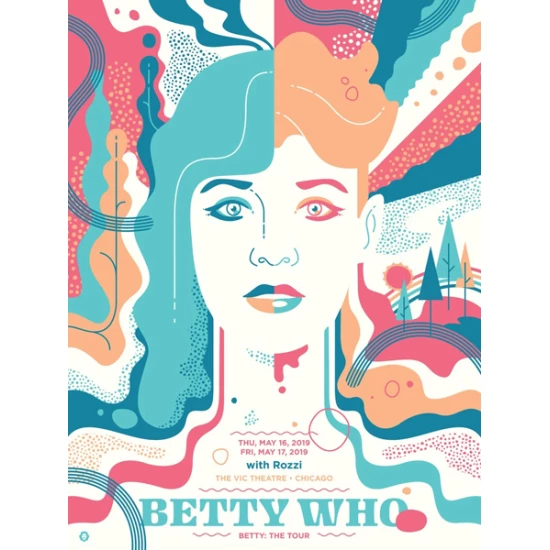 Betty Who concert poster by Delicious Design League
