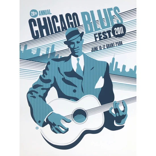 Chicago Blues Fest 2011 poster by Spike Press