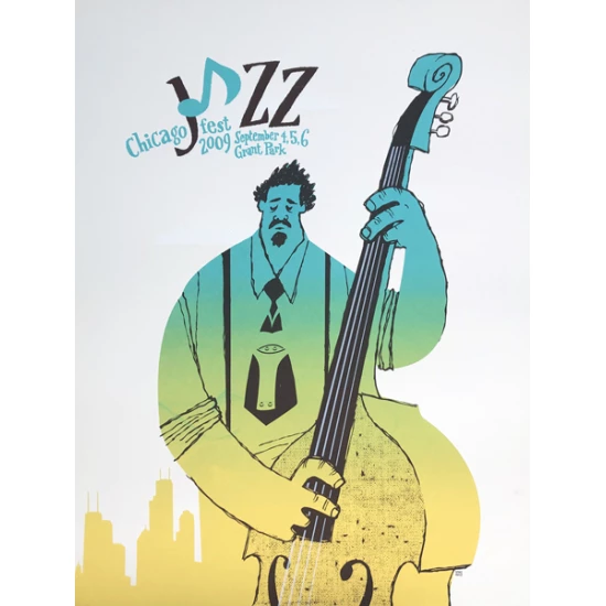 Chicago Jazz Fest 2009 poster by Spike Press