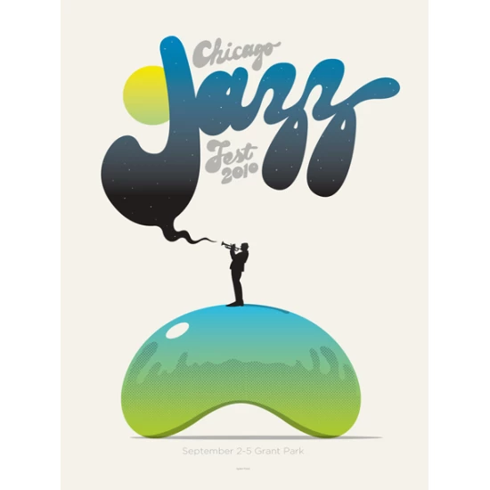 Chicago Jazz Fest 2010 poster by Spike Press