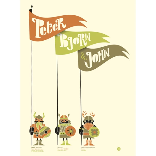 Peter Bjorn and John concert poster by Spike Press