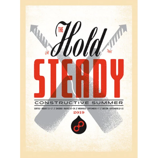 The Hold Steady Summer 2019 concert poster by Aesthetic Apparatus