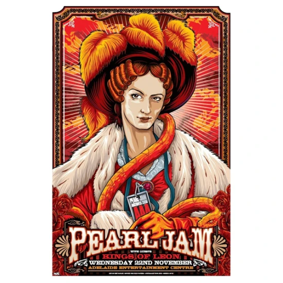 Pearl Jam Australia Adelaide Concert Poster by Ken Taylor
