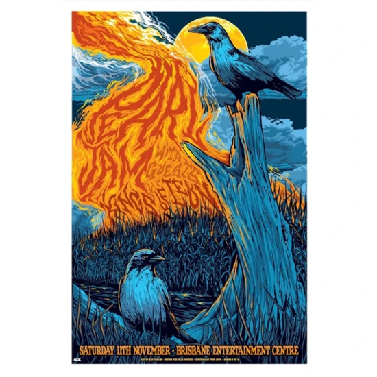 Pearl Jam Australia Brisbane Concert Poster by Ken Taylor