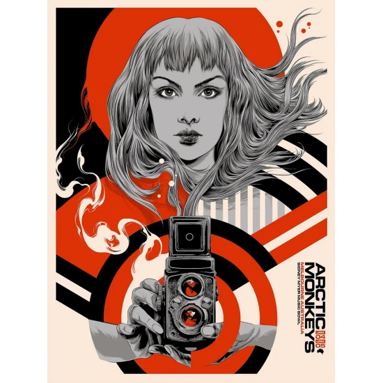 Arctic Monkeys 2023 concert poster by Ken Taylor (red)