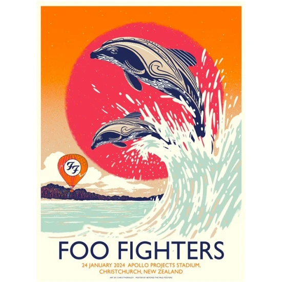 Foo Fighters Christchurch concert poster by Chris Thornley