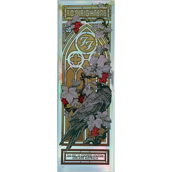 Foo Fighters Adelaide Foil Concert Poster by Tienele Sadd