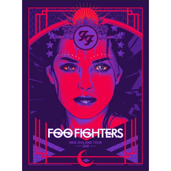 Foo Fighters 2018 New Zealand Tour poster by Vance Kelly