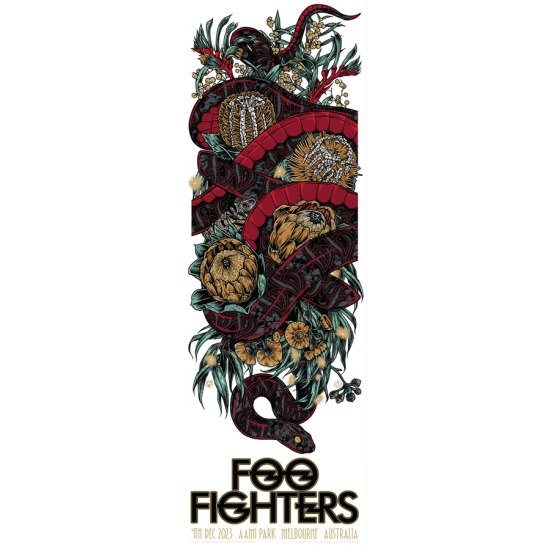 Foo Fighters 2023 Melbourne concert poster by Rhys Cooper